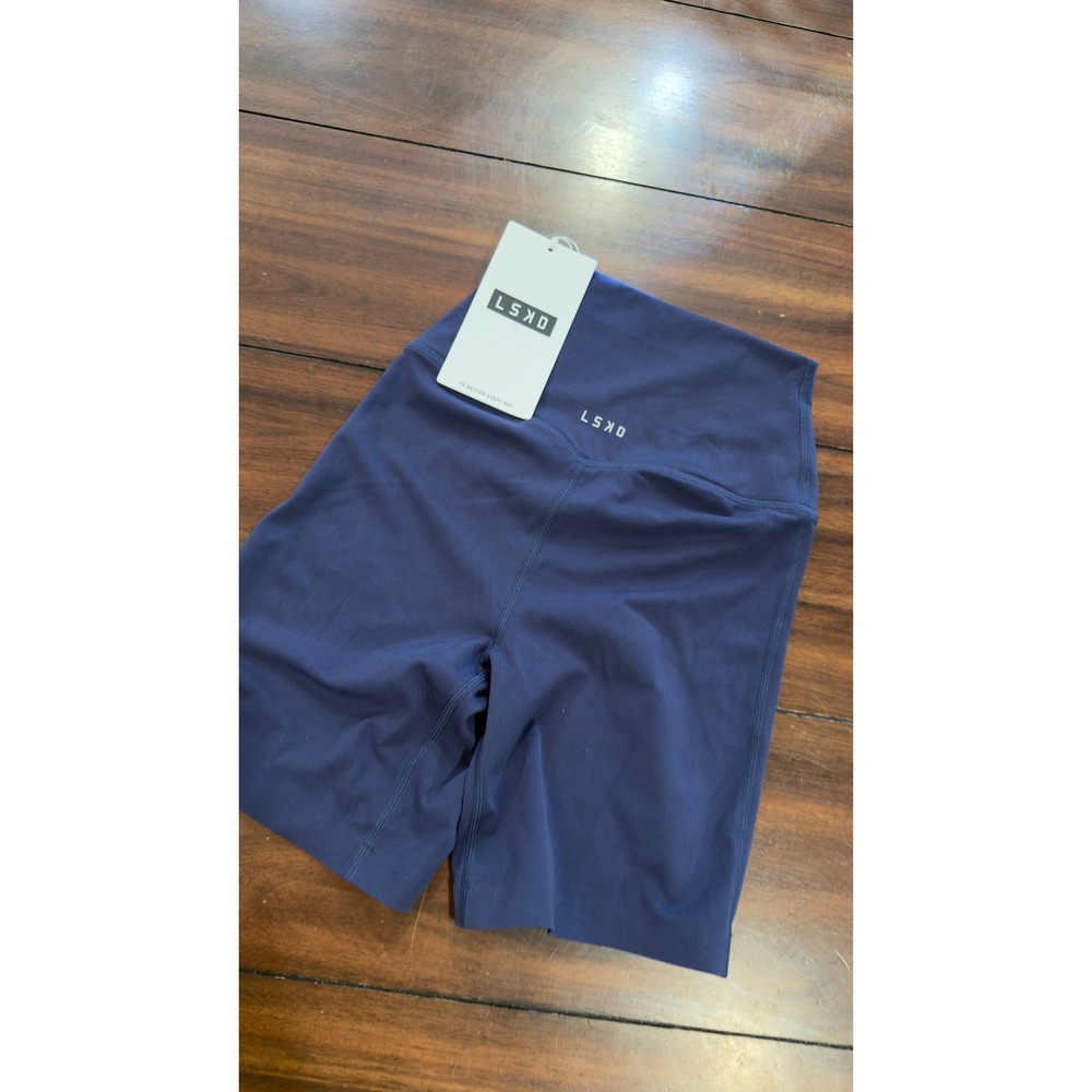 LSKD Elixir Mid Short Tight Future Navy XS High Waist Biker Shorts NEW NWT - Picture 4 of 16